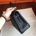 Hermes Kelly 25cm Retourne Handmade Bag In Black Swift Leather Hermes Kelly 25cm Retourne Handmade Bag In Black Swift Leather