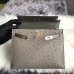 Hermes Kelly 25cm Handmade Bag In Gris Asphalt Ostrich Skin Hermes Kelly 25cm Handmade Bag In Gris Asphalt Ostrich Skin