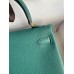 Hermes Kelly Retourne 25 Handmade Bag In Blue Paon Clemence Leather Hermes Kelly Retourne 25 Handmade Bag In Blue Paon Clemence Leather