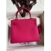 Hermes Kelly Retourne 25 Handmade Bag In Framboise Clemence Leather