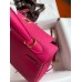 Hermes Kelly Retourne 25 Handmade Bag In Framboise Clemence Leather