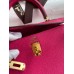 Hermes Kelly Retourne 25 Handmade Bag In Framboise Clemence Leather