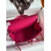 Hermes Kelly Retourne 25 Handmade Bag In Framboise Clemence Leather