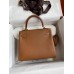 Hermes Kelly Retourne 25 Handmade Bag In Gold Clemence Leather