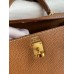 Hermes Kelly Retourne 25 Handmade Bag In Gold Clemence Leather