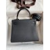 Hermes Kelly Retourne 25 Handmade Bag In Black Clemence Leather Hermes Kelly Retourne 25 Handmade Bag In Black Clemence Leather