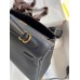 Hermes Kelly Retourne 25 Handmade Bag In Black Clemence Leather Hermes Kelly Retourne 25 Handmade Bag In Black Clemence Leather