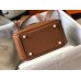 Hermes Lindy Mini Bag In Gold Clemence Leather GHW Hermes Lindy Mini Bag In Gold Clemence Leather GHW