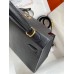 Hermes Kelly Sellier 25 Handmade Bag In Black Mysore Goatskin
