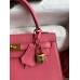 Hermes Kelly Sellier 25 Handmade Bag In Rose Lipstick Mysore Goatskin