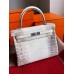 Hermes Kelly Retourne 25 Handmade Bag In Himalaya Crocodile Niloticus Skin Hermes Kelly Retourne 25 Handmade Bag In Himalaya Crocodile Niloticus Skin