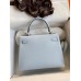 Hermes Kelly Sellier 25 Handmade Bag In Blue Brume Epsom Calfskin Hermes Kelly Sellier 25 Handmade Bag In Blue Brume Epsom Calfskin