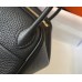 Hermes Lindy Mini Bag In Black Clemence Leather GHW Hermes Lindy Mini Bag In Black Clemence Leather GHW