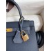 Hermes Kelly Sellier 25 Handmade Bag In Blue Indigo Epsom Calfskin Hermes Kelly Sellier 25 Handmade Bag In Blue Indigo Epsom Calfskin