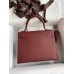 Hermes Kelly Sellier 25 Handmade Bag In Bordeaux Epsom Calfskin Hermes Kelly Sellier 25 Handmade Bag In Bordeaux Epsom Calfskin