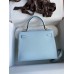 Hermes Kelly Sellier 25 Handmade Bag In Celeste Epsom Calfskin Hermes Kelly Sellier 25 Handmade Bag In Celeste Epsom Calfskin
