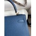 Hermes Kelly Sellier 25 Handmade Bag In Deep Blue Epsom Calfskin