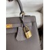 Hermes Kelly Sellier 25 Handmade Bag In Etain Epsom Calfskin Hermes Kelly Sellier 25 Handmade Bag In Etain Epsom Calfskin