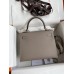 Hermes Kelly Sellier 25 Handmade Bag In Gris Asphalt Epsom Calfskin