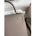 Hermes Kelly Sellier 25 Handmade Bag In Gris Asphalt Epsom Calfskin