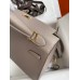 Hermes Kelly Sellier 25 Handmade Bag In Gris Asphalt Epsom Calfskin