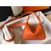 Hermes Lindy Mini Bag In Orange Clemence Leather GHW Hermes Lindy Mini Bag In Orange Clemence Leather GHW