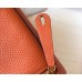 Hermes Lindy Mini Bag In Orange Clemence Leather GHW Hermes Lindy Mini Bag In Orange Clemence Leather GHW
