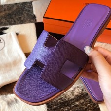 Hermes Oran Slide Sandals In Crocus Epsom Calfskin Hermes Oran Slide Sandals In Crocus Epsom Calfskin