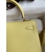 Hermes Kelly Sellier 25 Handmade Bag In Jaune Poussin Epsom Calfskin Hermes Kelly Sellier 25 Handmade Bag In Jaune Poussin Epsom Calfskin