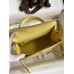 Hermes Kelly Sellier 25 Handmade Bag In Jaune Poussin Epsom Calfskin Hermes Kelly Sellier 25 Handmade Bag In Jaune Poussin Epsom Calfskin