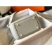 Hermes Lindy Mini Bag In Pearl Grey Clemence Leather GHW Hermes Lindy Mini Bag In Pearl Grey Clemence Leather GHW