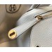 Hermes Lindy Mini Bag In Pearl Grey Clemence Leather GHW Hermes Lindy Mini Bag In Pearl Grey Clemence Leather GHW