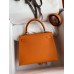 Hermes Kelly Sellier 25 Handmade Bag In Orange Epsom Calfskin Hermes Kelly Sellier 25 Handmade Bag In Orange Epsom Calfskin