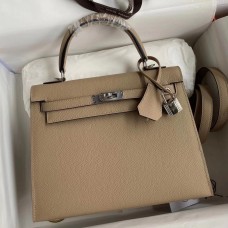 Hermes Kelly Sellier 25 Handmade Bag In Trench Epsom Calfskin Hermes Kelly Sellier 25 Handmade Bag In Trench Epsom Calfskin