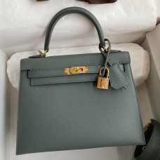 Hermes Kelly Sellier 25 Handmade Bag In Vert Amande Epsom Calfskin Hermes Kelly Sellier 25 Handmade Bag In Vert Amande Epsom Calfskin