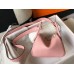 Hermes Lindy Mini Bag In Pink Clemence Leather GHW Hermes Lindy Mini Bag In Pink Clemence Leather GHW