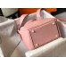 Hermes Lindy Mini Bag In Pink Clemence Leather GHW Hermes Lindy Mini Bag In Pink Clemence Leather GHW
