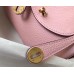 Hermes Lindy Mini Bag In Pink Clemence Leather GHW Hermes Lindy Mini Bag In Pink Clemence Leather GHW