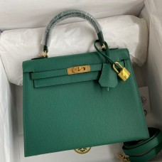 Hermes Kelly Sellier 25 Handmade Bag In Malachite Epsom Calfskin Hermes Kelly Sellier 25 Handmade Bag In Malachite Epsom Calfskin