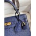 Hermes Kelly Sellier 25 Handmade Bag In Blue Iris Ostrich Leather Hermes Kelly Sellier 25 Handmade Bag In Blue Iris Ostrich Leather