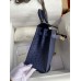 Hermes Kelly Sellier 25 Handmade Bag In Blue Iris Ostrich Leather Hermes Kelly Sellier 25 Handmade Bag In Blue Iris Ostrich Leather