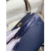 Hermes Kelly Sellier 25 Handmade Bag In Blue Iris Ostrich Leather Hermes Kelly Sellier 25 Handmade Bag In Blue Iris Ostrich Leather