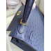 Hermes Kelly Sellier 25 Handmade Bag In Blue Iris Ostrich Leather Hermes Kelly Sellier 25 Handmade Bag In Blue Iris Ostrich Leather