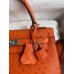 Hermes Kelly Sellier 25 Handmade Bag In Orange Ostrich Leather Hermes Kelly Sellier 25 Handmade Bag In Orange Ostrich Leather