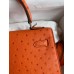 Hermes Kelly Sellier 25 Handmade Bag In Orange Ostrich Leather Hermes Kelly Sellier 25 Handmade Bag In Orange Ostrich Leather