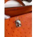 Hermes Kelly Sellier 25 Handmade Bag In Orange Ostrich Leather Hermes Kelly Sellier 25 Handmade Bag In Orange Ostrich Leather