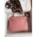 Hermes Kelly Sellier 25 Handmade Bag In Terre Cuite Ostrich Leather Hermes Kelly Sellier 25 Handmade Bag In Terre Cuite Ostrich Leather