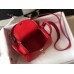 Hermes Lindy Mini Bag In Red Clemence Leather GHW Hermes Lindy Mini Bag In Red Clemence Leather GHW