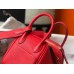 Hermes Lindy Mini Bag In Red Clemence Leather GHW Hermes Lindy Mini Bag In Red Clemence Leather GHW