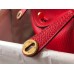 Hermes Lindy Mini Bag In Red Clemence Leather GHW Hermes Lindy Mini Bag In Red Clemence Leather GHW